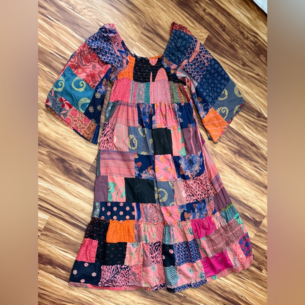 EARTHBOUND Kantha Style Patchwork Maxi Dress NWT - image 5